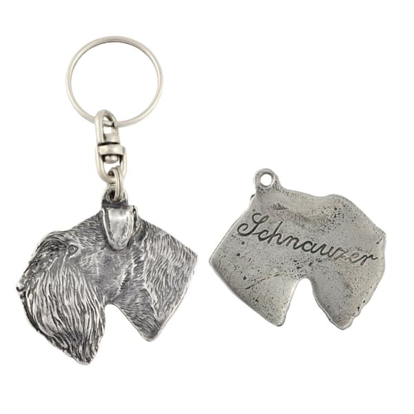 Schnauzer, Schnauzer III - silverpläterad hundnyckelring, handväska dekoration, ryggsäckshänge från Art-Dog