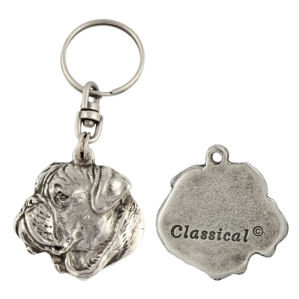 Bullmastiff, Bulmastiff II - silverpläterad hundnyckelring, handväska dekoration, ryggsäckshänge från Art-Dog