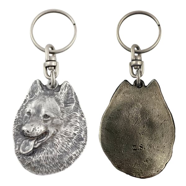 Spitz - silverpläterad hundnyckelring, handväska dekoration, ryggsäckshänge från Art-Dog