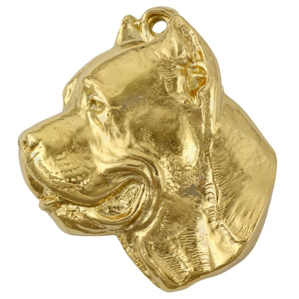 Cane Corso Italiano - guldpläterad nyckelring med hund, handväska dekoration, lyxigt tillbehör från Art-Dog