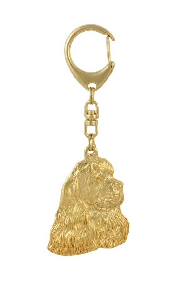 American Cocker Spaniel - kullattu avaimenperä koiralla, käsilaukun koristelu, ylellinen Art-Dogin asuste