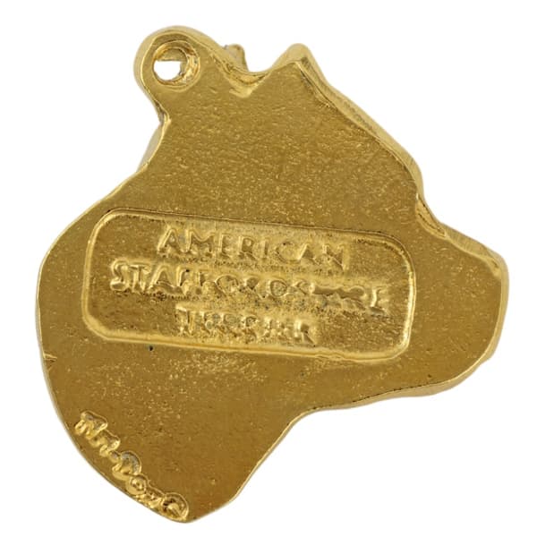 American Staffordshire terrier, Amstaff, Amstaf II - guldpläterad nyckelring med hund, handväska dekoration, lyxigt tillbehör från Art-Dog