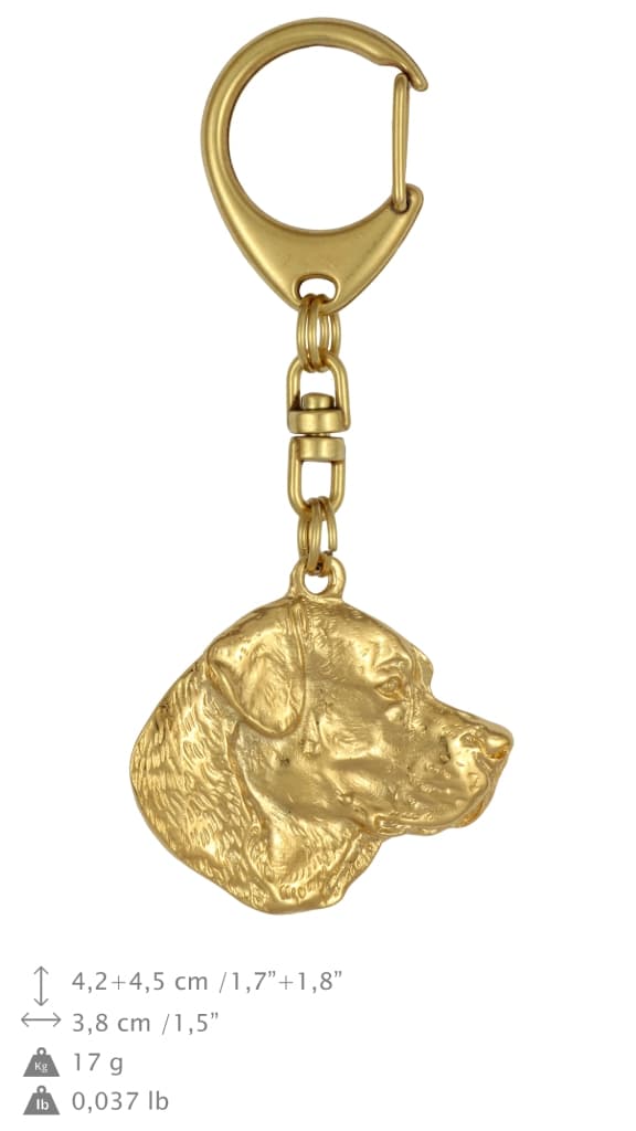 Labrador Retriever - guldpläterad nyckelring med hund, handväska dekoration, lyxigt tillbehör från Art-Dog
