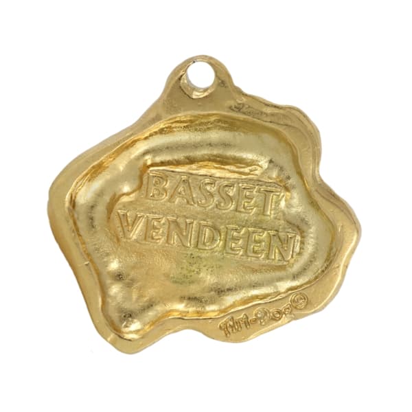 Petit basset griffon vendéen, trådhårig basset hound vendéen - guldpläterad nyckelring med hund, handväska dekoration, lyxigt tillbehör från Art-Dog