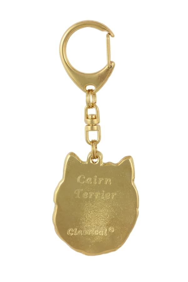 Cairn Terrier - guldpläterad nyckelring med hund, handväska dekoration, lyxigt tillbehör från Art-Dog