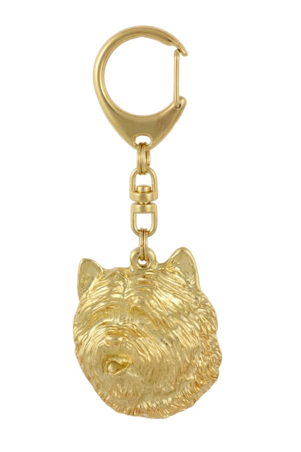 Cairn Terrier - guldpläterad nyckelring med hund, handväska dekoration, lyxigt tillbehör från Art-Dog