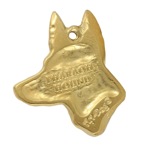 Faraos hund, maltesisk vinthund - guldpläterad nyckelring med hund, handväska dekoration, lyxigt tillbehör från Art-Dog