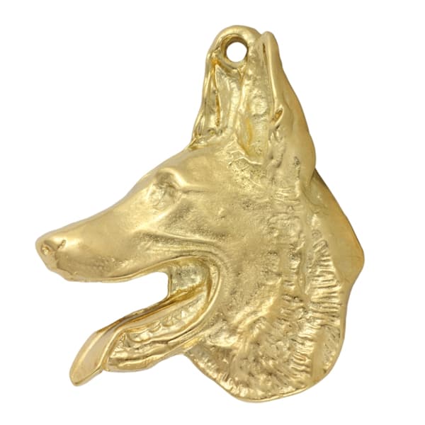 Belgian Shepherd Dog, Belgian Mountain Dog I - guldpläterad nyckelring med hund, handväska dekoration, lyxigt tillbehör från Art-Dog