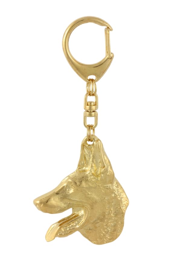 Belgian Shepherd Dog, Belgian Mountain Dog I - guldpläterad nyckelring med hund, handväska dekoration, lyxigt tillbehör från Art-Dog