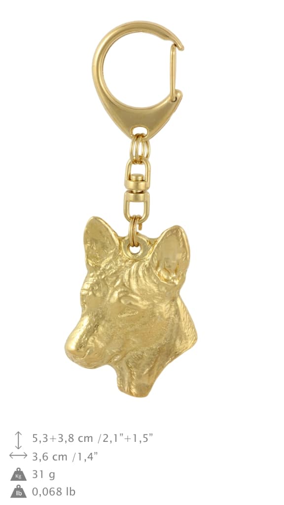 Basenji, Basenji, Congo Dog - guldpläterad nyckelring med en hund, handväska dekoration, lyxigt tillbehör från Art-Dog