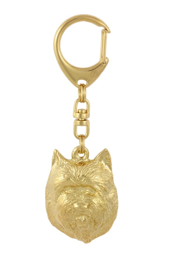 Cairn Terrier II - guldpläterad nyckelring med hund, handväska dekoration, lyxigt tillbehör från Art-Dog