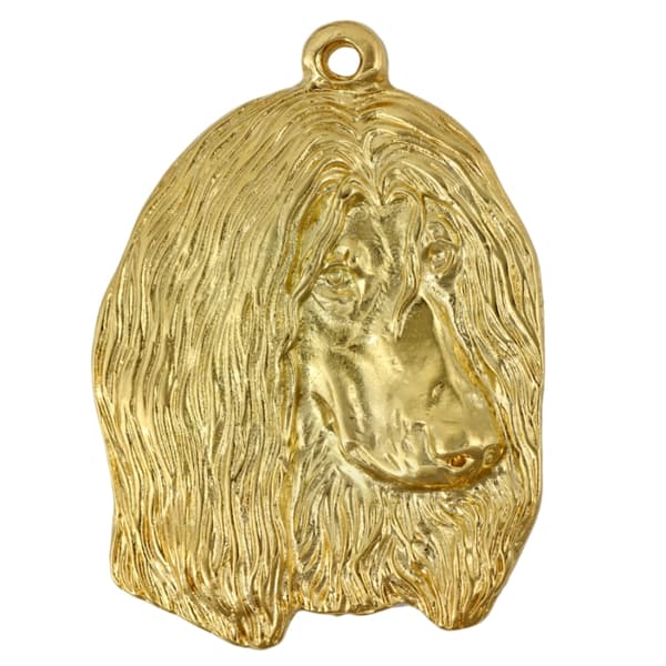 Afghan Hound II - guldbelagt nøglering med hund, håndtaskedekoration, luksuriøst tilbehør fra Art-Dog