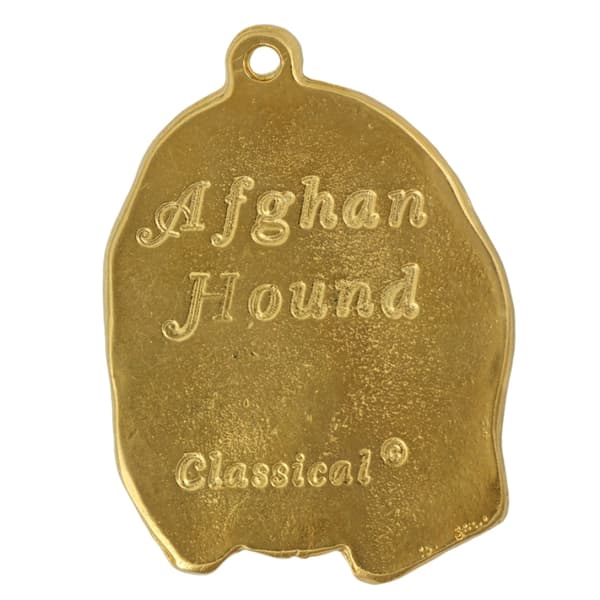 Afghan Hound II - guldbelagt nøglering med hund, håndtaskedekoration, luksuriøst tilbehør fra Art-Dog