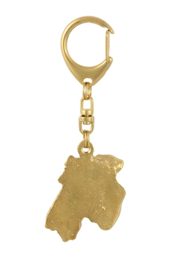 Airedale Terrier, Waterside Terrier - guldbelagt nøglering med hund, håndtaskedekoration, luksuriøst tilbehør fra Art-Dog