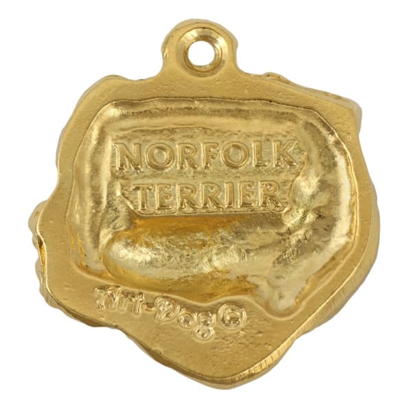 Norfolk Terrier - guldbelagt nøglering med hund, håndtaskedekoration, luksuriøst tilbehør fra Art-Dog