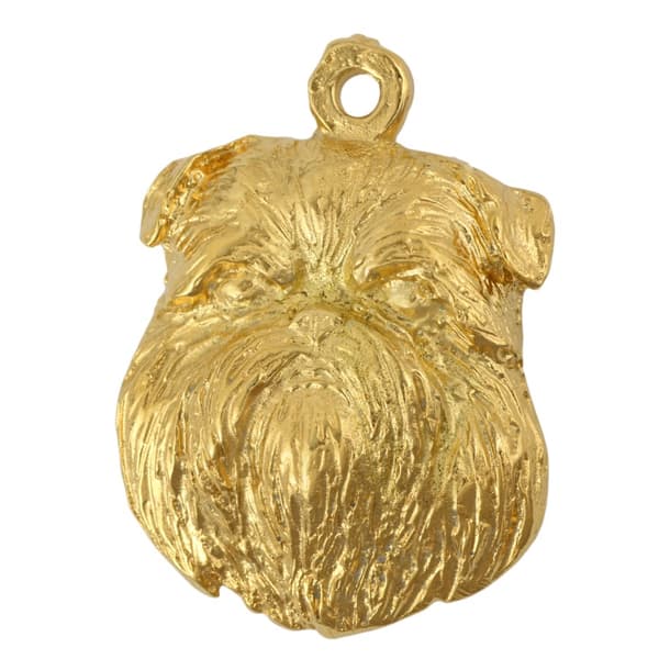 Bruxelles griffon, Griffon bruxellois - guldbelagt nøglering med en hund, håndtaskedekoration, luksuriøst tilbehør fra Art-Dog