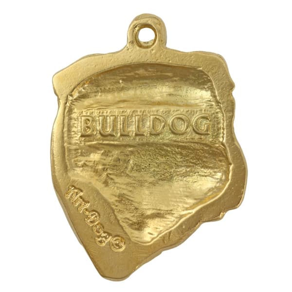 Engelsk bulldog, Bulldog I - guldpläterad nyckelring med en hund i presentask, handväska dekoration, lyxigt tillbehör från Art-Dog