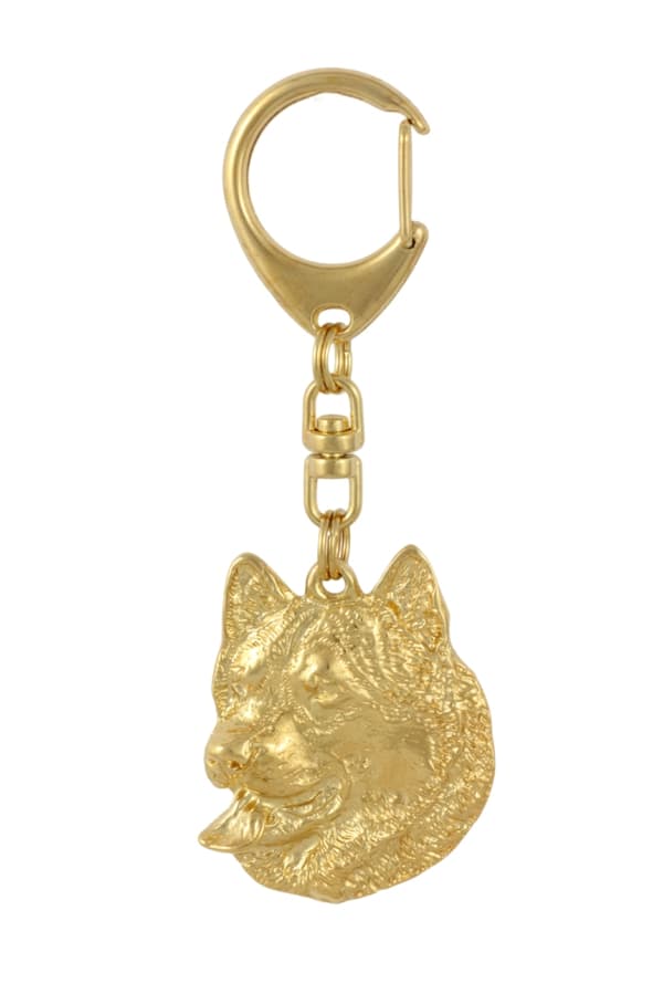 Alaskan Malamute - guldpläterad nyckelring med en hund i presentförpackning, handväska dekoration, lyxigt tillbehör från Art-Dog