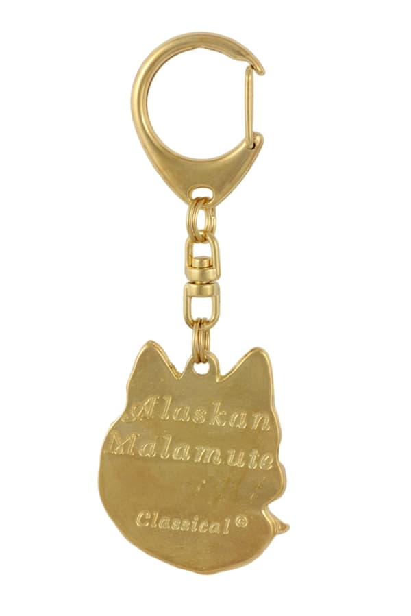 Alaskan Malamute - guldpläterad nyckelring med en hund i presentförpackning, handväska dekoration, lyxigt tillbehör från Art-Dog