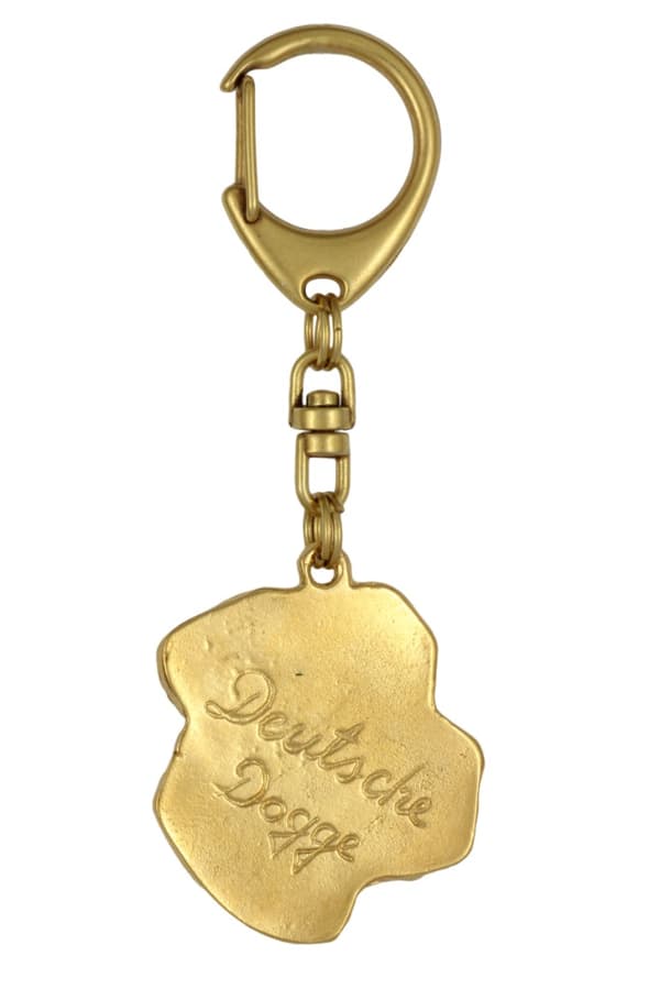 Great Dane II - guldpläterad nyckelring med en hund i presentförpackning, handväska dekoration, lyxigt tillbehör från Art-Dog