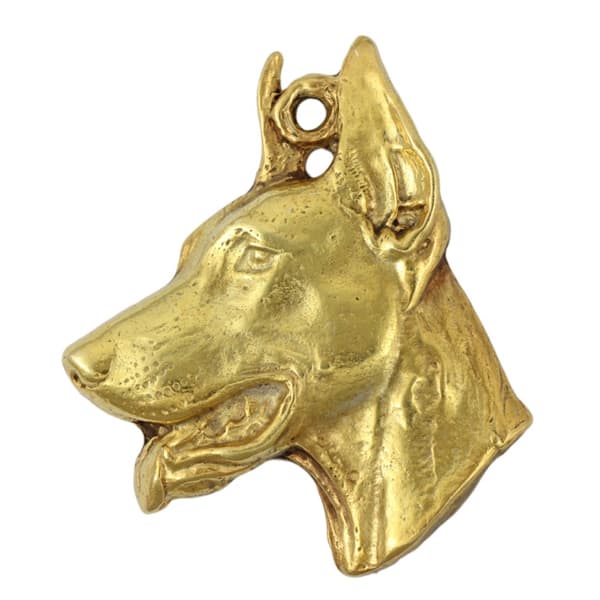 Doberman, Dobermann I - guldpläterad nyckelring med en hund i presentförpackning, handväska dekoration, lyxigt tillbehör från Art-Dog