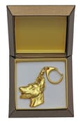 Miniatyrbild 2 av 7: Doberman, Dobermann I - guldpläterad nyckelring med en hund i presentförpackning, handväska dekoration, lyxigt tillbehör från Art-Dog
