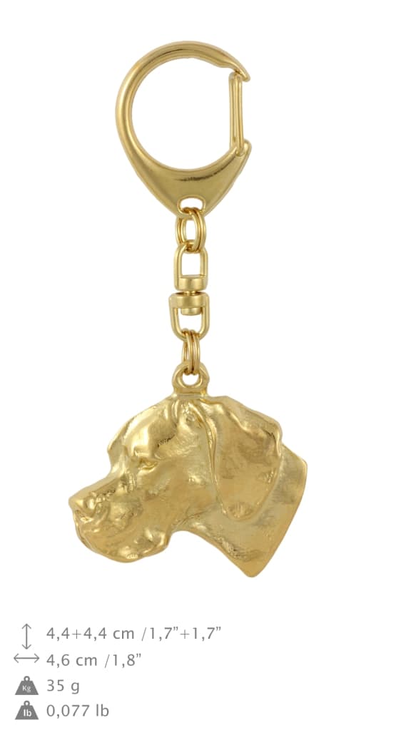 Pointer I - guldpläterad nyckelring med en hund i presentförpackning, handväska dekoration, lyxigt tillbehör från Art-Dog