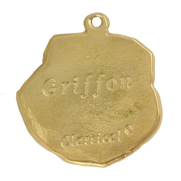 Bryssel Griffon, Griffon bruxellois I - guldpläterad nyckelring med en hund i presentförpackning, handväska dekoration, lyxigt tillbehör från Art-Dog