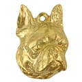 Miniatyrbillede 6 af 7: Boston Terrier, Boston Bull Terrier - guldbelagt nøglering med en hund i gaveæske, håndtaskedekoration, luksuriøst tilbehør fra Art-Dog