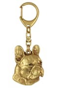 Miniatyrbild 3 av 7: Fransk bulldog I - guldpläterad nyckelring med en hund i presentask, handväska dekoration, lyxigt tillbehör från Art-Dog