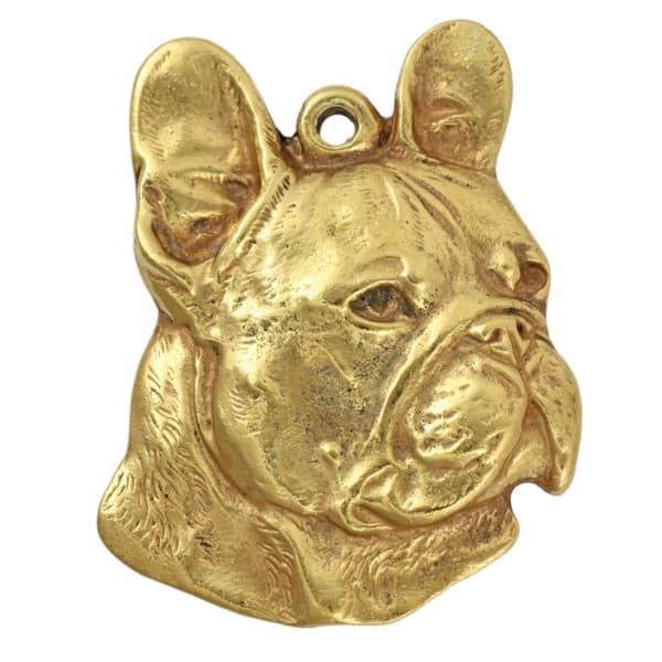 Fransk bulldog I - guldpläterad nyckelring med en hund i presentask, handväska dekoration, lyxigt tillbehör från Art-Dog