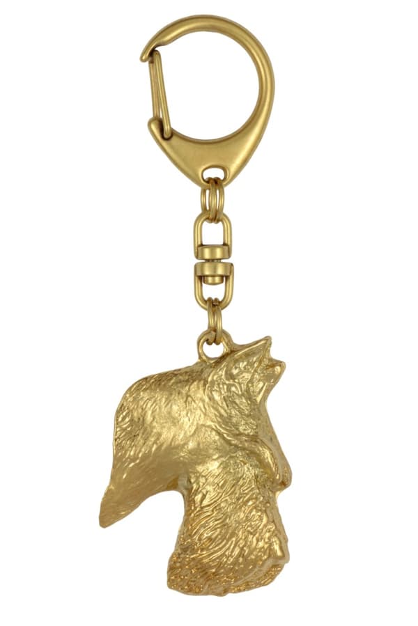 Scottish Terrier, Aberdeen Terrier - guldpläterad nyckelring med en hund i presentförpackning, handväska dekoration, lyxigt tillbehör från Art-Dog