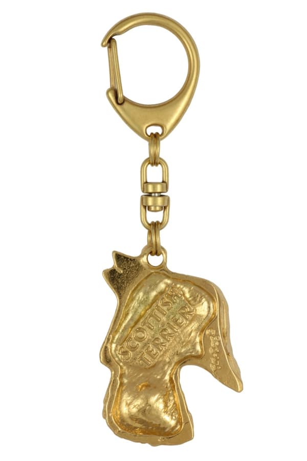 Scottish Terrier, Aberdeen Terrier - guldpläterad nyckelring med en hund i presentförpackning, handväska dekoration, lyxigt tillbehör från Art-Dog