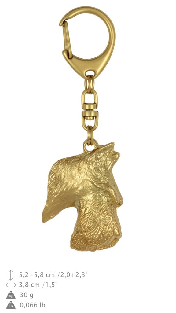 Scottish Terrier, Aberdeen Terrier - guldpläterad nyckelring med en hund i presentförpackning, handväska dekoration, lyxigt tillbehör från Art-Dog