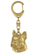 Miniatyrbild 3 av 7: French Bulldog II - guldpläterad nyckelring med en hund i presentförpackning, handväska dekoration, lyxigt tillbehör från Art-Dog