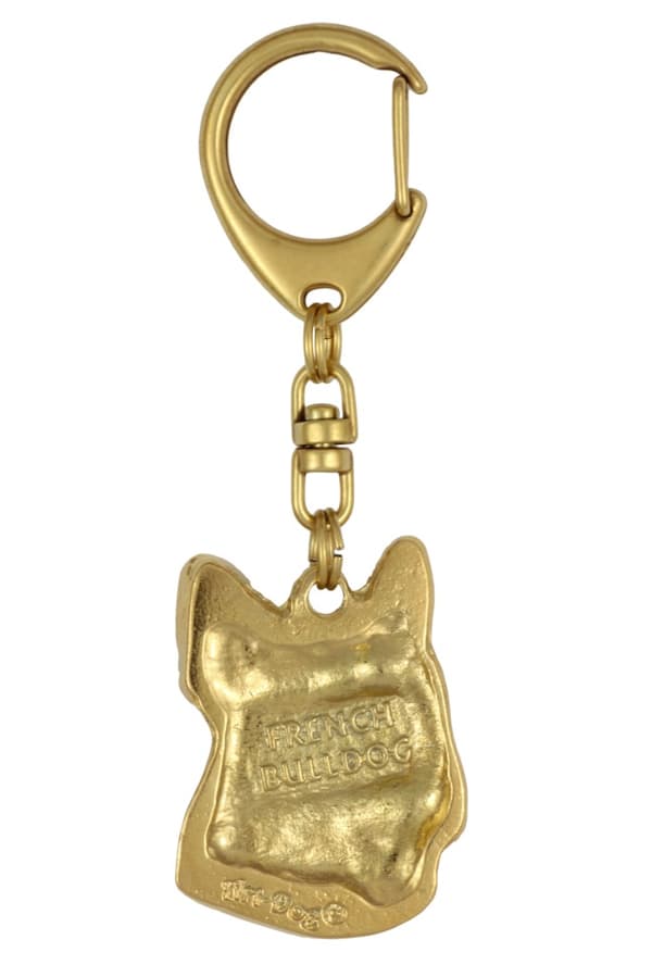 French Bulldog II - guldpläterad nyckelring med en hund i presentförpackning, handväska dekoration, lyxigt tillbehör från Art-Dog