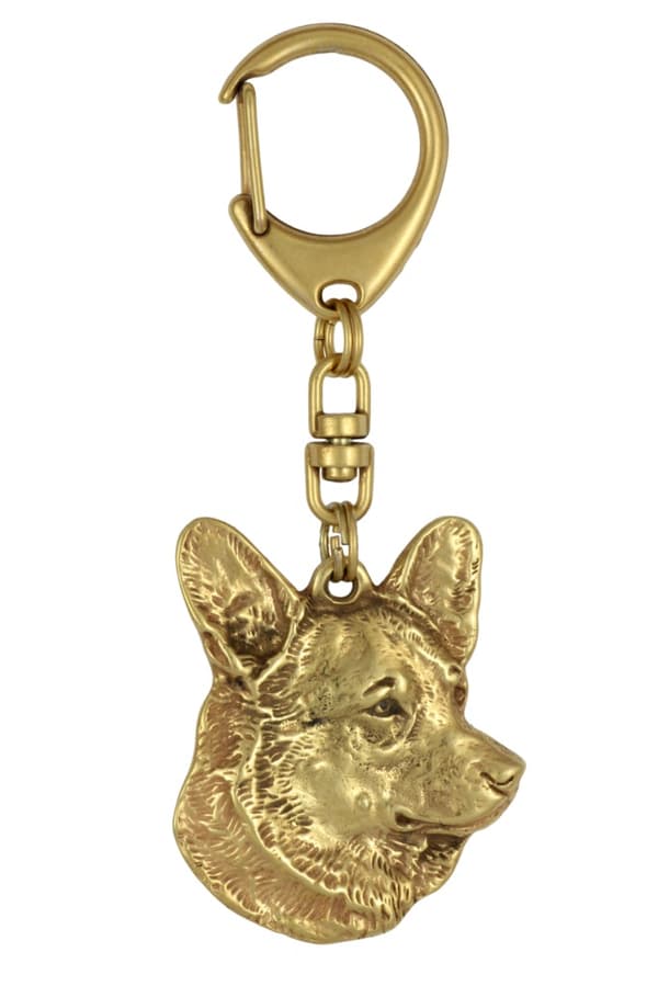 Cardigan Welsh Corgi - guldpläterad nyckelring med en hund i presentförpackning, handväska dekoration, lyxigt tillbehör från Art-Dog