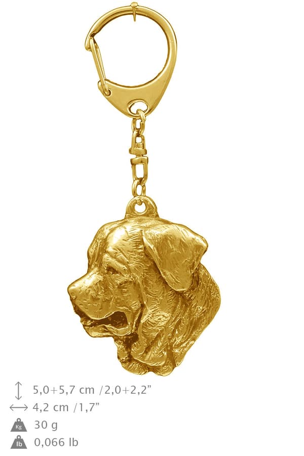 Tosa Inu, Tosa-inu, Japanese Mastiff - guldpläterad nyckelring med en hund i presentask, handväska dekoration, lyxigt tillbehör från Art-Dog