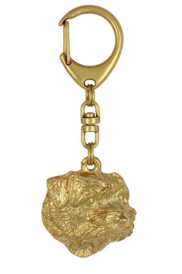 Norfolk Terrier - guldpläterad nyckelring med en hund i presentask, handväska dekoration, lyxigt tillbehör från Art-Dog