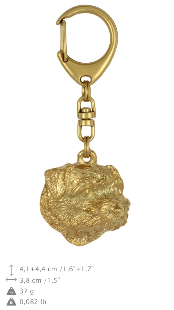 Norfolk Terrier - guldpläterad nyckelring med en hund i presentask, handväska dekoration, lyxigt tillbehör från Art-Dog