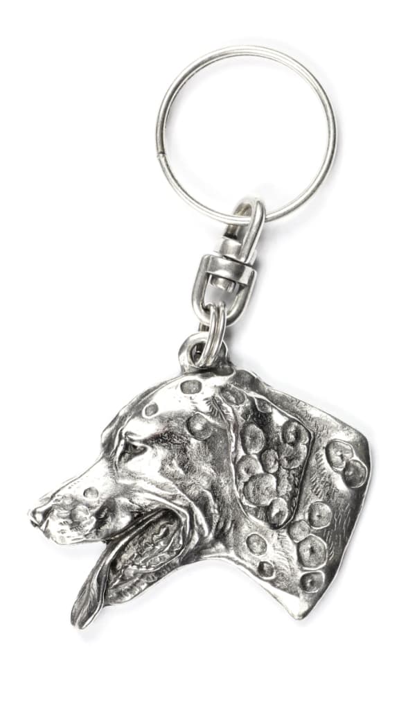 Dalmatian, Dalmatian Pointer - silverpläterad nyckelring med en hund i en dekorativ låda, handväska dekoration, ryggsäckshänge från Art-Dog