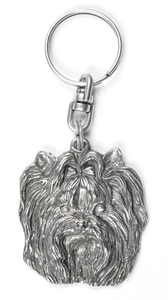Yorkshire Terrier, York, York, Yorkie I - silverpläterad nyckelring med en hund i en dekorativ låda, handväska dekoration, ryggsäckshänge från Art-Dog