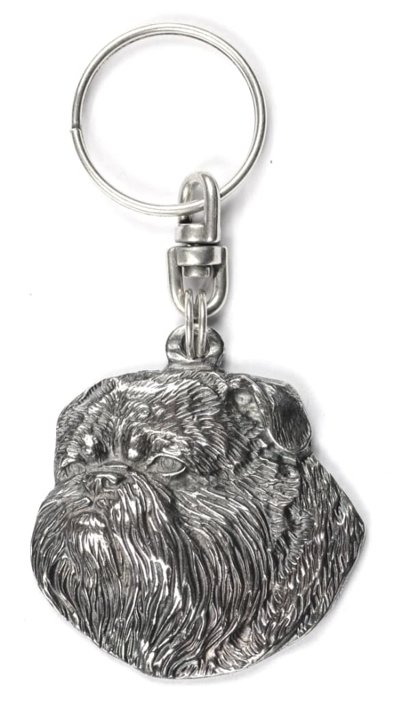 Brysselin griffon, Griffon bruxellois I - hopeoitu avaimenperä koiralla koristelaatikossa, käsilaukun koristelu, reppuriipus Art-Dog
