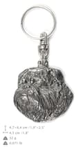 Pikkukuva 4 / 6: Brysselin griffon, Griffon bruxellois I - hopeoitu avaimenperä koiralla koristelaatikossa, käsilaukun koristelu, reppuriipus Art-Dog