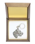 Miniatyrbild 2 av 6: Engelsk Setter, Laverack - silverpläterad nyckelring med en hund i en dekorativ låda, handväska dekoration, ryggsäckshänge från Art-Dog