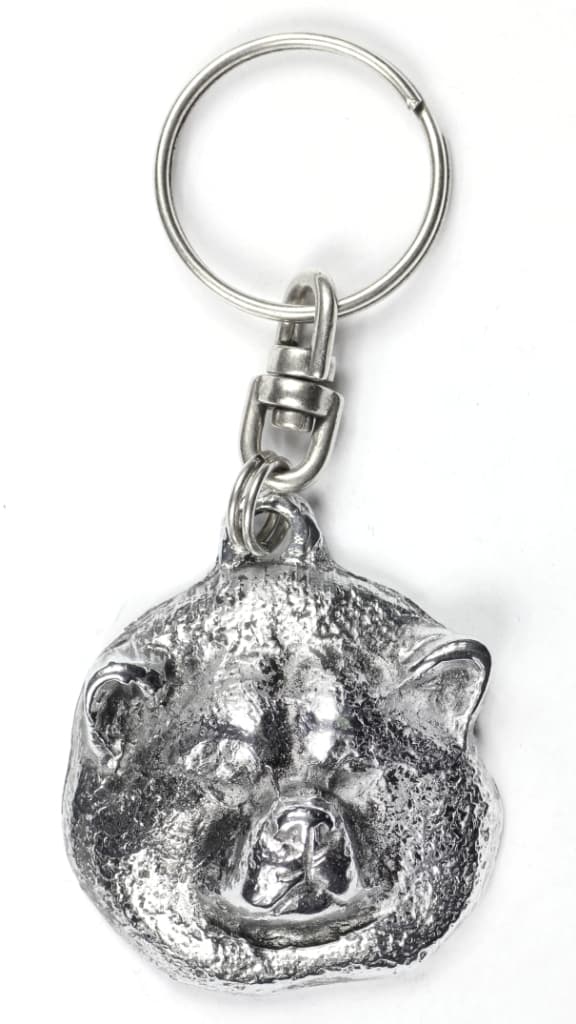 Akita, Akita Inu - silverpläterad nyckelring med en hund i en dekorativ låda, handväska dekoration, ryggsäckshänge från Art-Dog