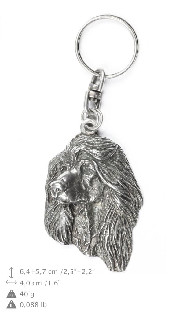 Afghan Hound I - silverpläterad nyckelring med en hund i en dekorativ låda, handväska dekoration, ryggsäckshänge från Art-Dog