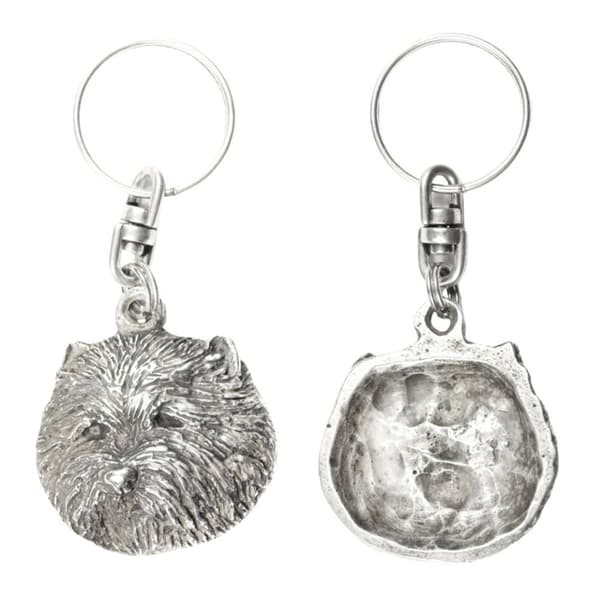 West Highland White Terrier, Westie - silverpläterad nyckelring med en hund i en dekorativ låda, handväska dekoration, ryggsäckshänge från Art-Dog