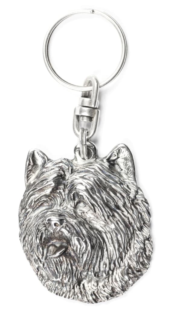 Cairn Terrier - silverpläterad nyckelring med en hund i en dekorativ låda, handväska dekoration, ryggsäckshänge från Art-Dog