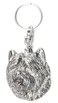 Miniatyrbild 3 av 6: Cairn Terrier - silverpläterad nyckelring med en hund i en dekorativ låda, handväska dekoration, ryggsäckshänge från Art-Dog
